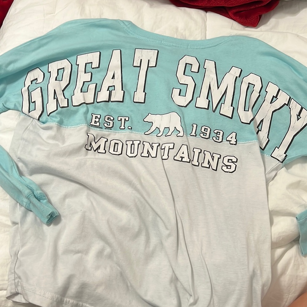 bought in mountain. long sleeve mint and white